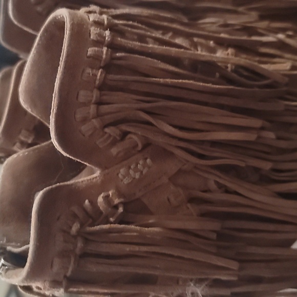 Jean Michelle Cazabat pepe tan fringe suede leather ankle boots booties 38.5 8.5 - Picture 11 of 11